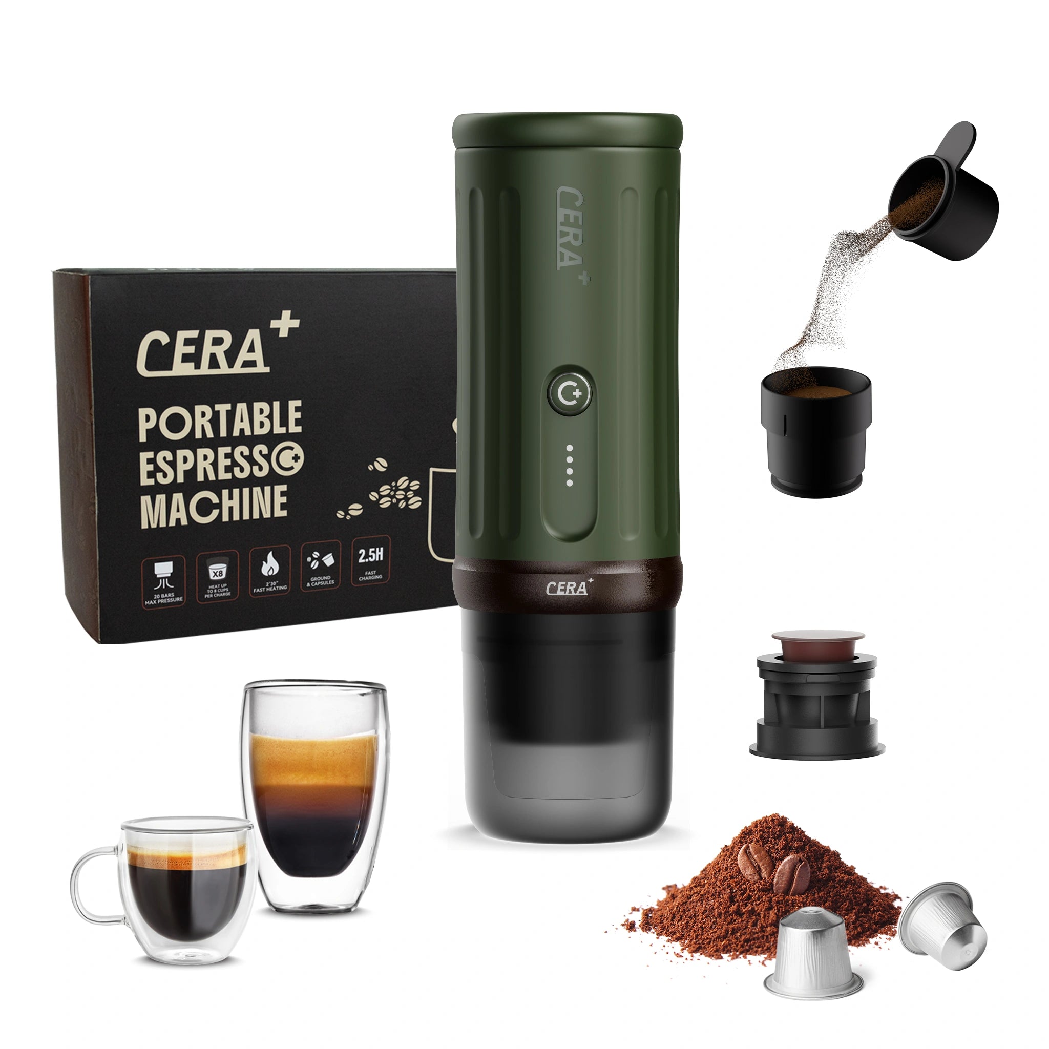 Cerapresso Portable Espresso Machine (Arabica Green)