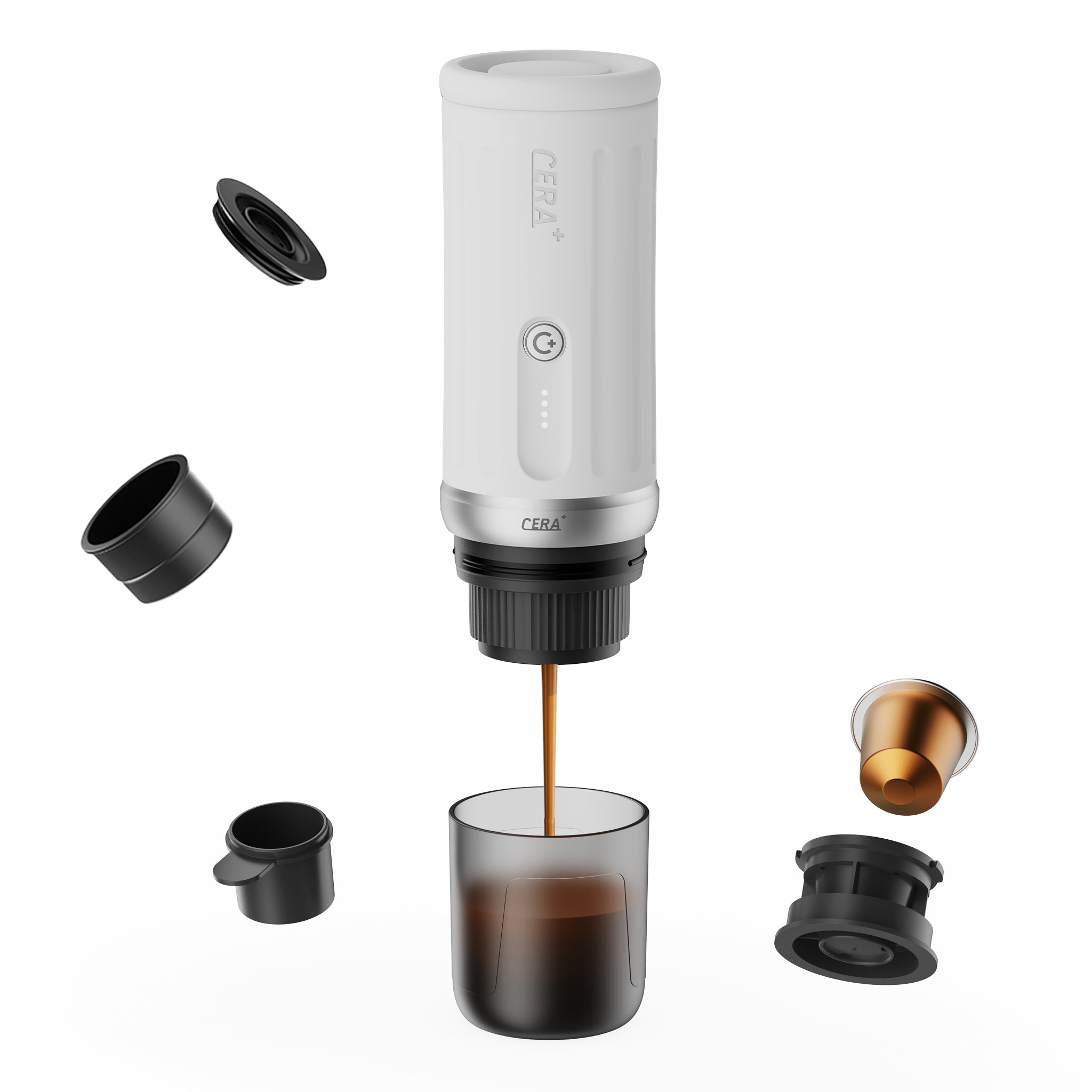 Macchina per caffè espresso portatile Cerapresso (ceramica bianca)